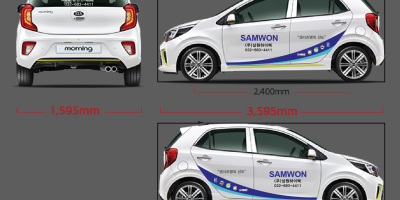 모닝, 레이 업체 차량  광고스티커